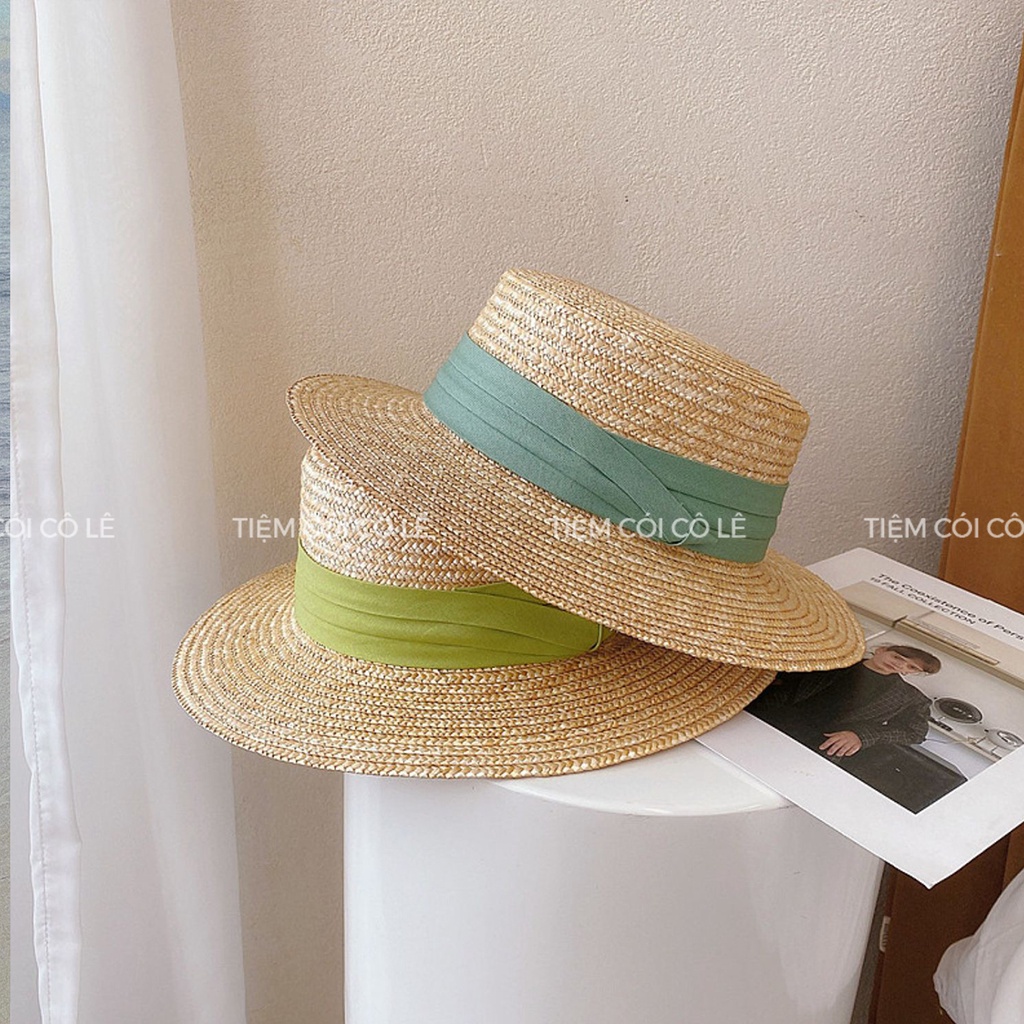 Nón cói panama đai mũ nhiều màu sắc kiểu dáng sang trọng cao cấp - Tiệm Cói Cô Lê