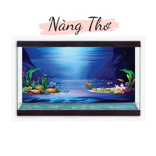 DECAL TRANH 3D DÁN HỒ CÁ_DECAL NÀNG THƠ