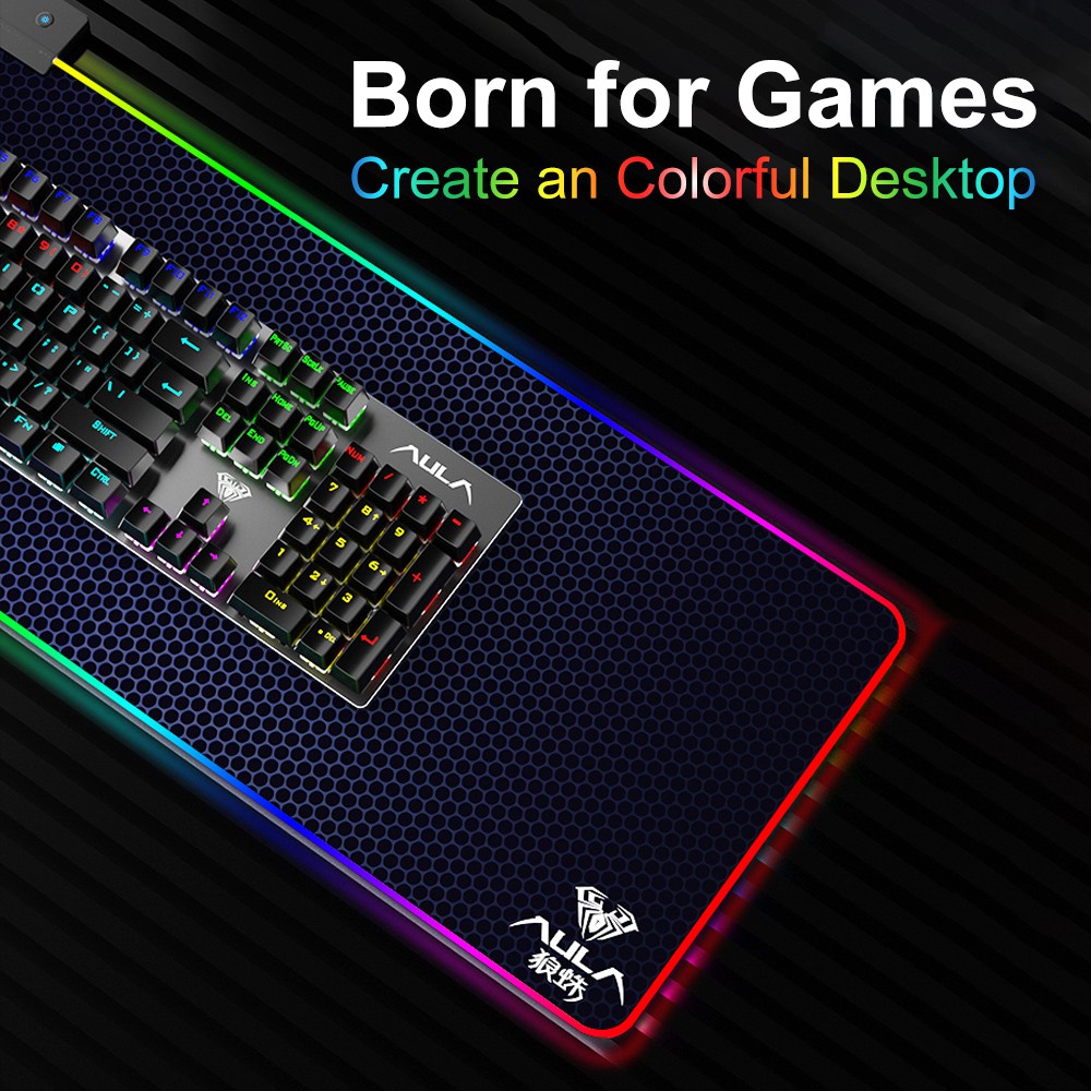 Tấm lót chuột chơi game AULA F-X5 RGB 7 màu kích thước 100*100*340 gấp mở dễ dàng