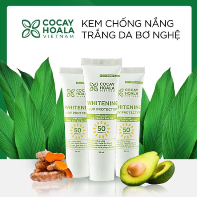 Kem Chống Nắng Bơ Nghệ 3in1 - Kiềm dầu, Chống thấm nước, thay kem nền trang điểm, nâng tông da - Cỏ Cây Hoa Lá 30g | BigBuy360 - bigbuy360.vn