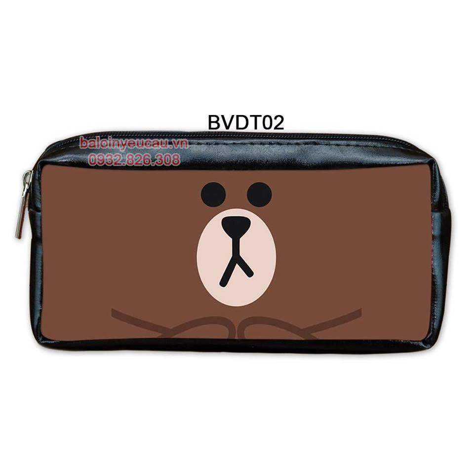 Bóp viết in hình Gấu Brown Line