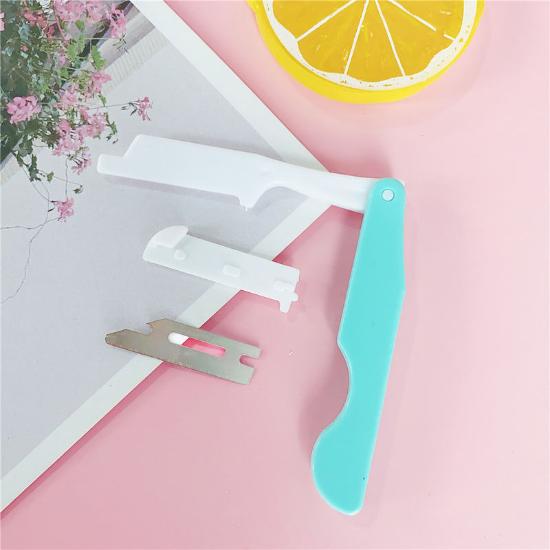 [Hàng mới về] Dao cạo tỉa lông mày bằng thép không gỉ gấp gọn lại được tiện lợi