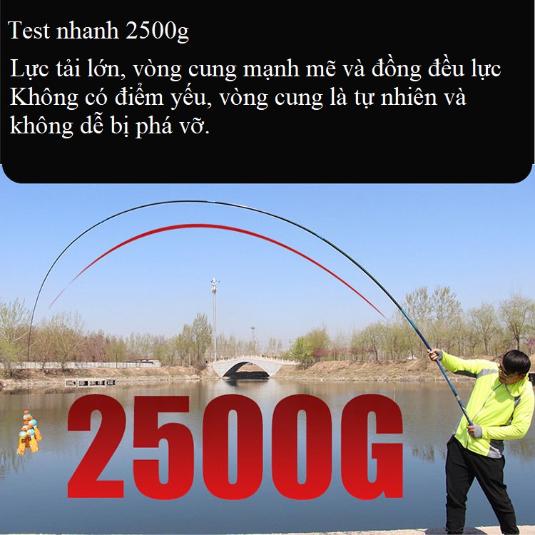 Cần Câu Tay Carbon 7H Cao Cấp Cần Câu Đài Chiến Mã Siêu Nhẹ Tặng Kèm Ngọn Phụ CC8