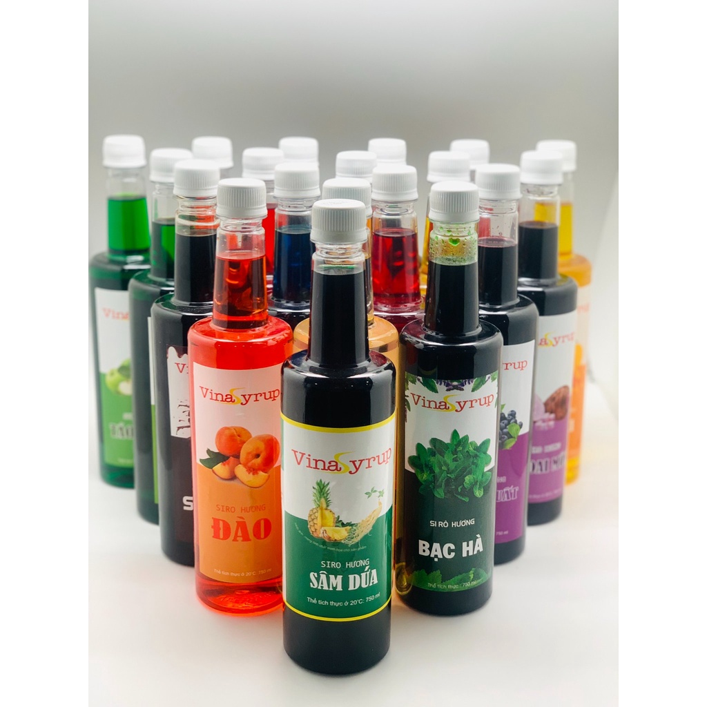 Siro VinaSyrup Chai 750ml - Syrup Làm Trà Đào Trà Trái Cây Đủ Các Mùi Vị Cotra