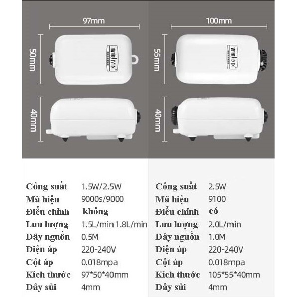 MÁY SỦI OXY SIÊU ÊM JYIN 9000/9000S/9100