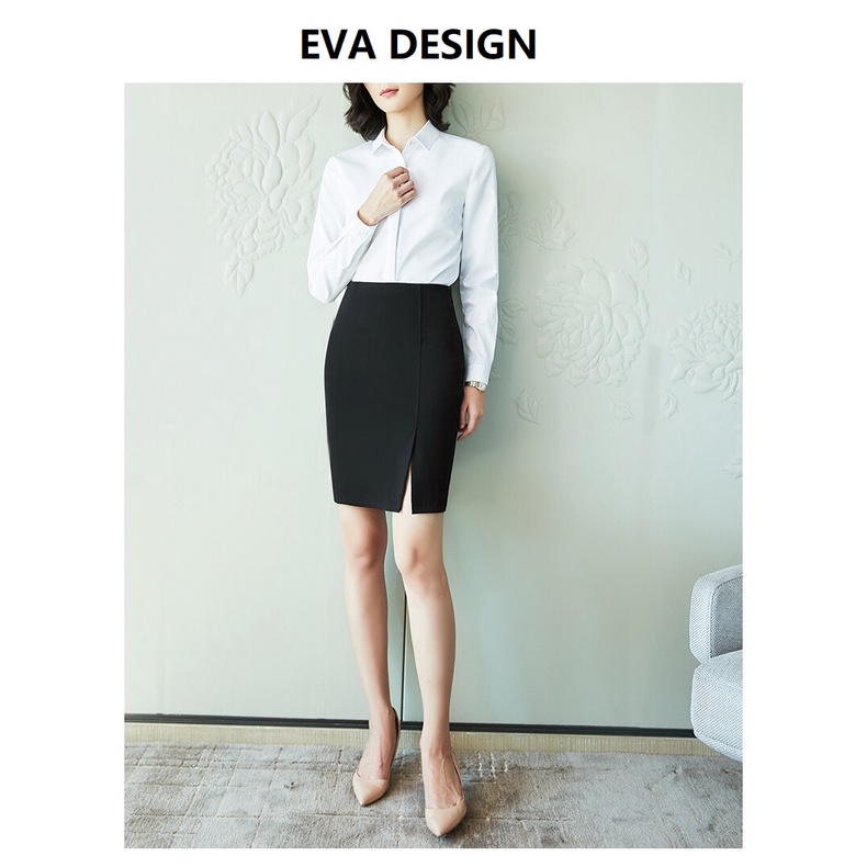 Chân váy công sở nữ lưng cao xẻ trước Chân váy bút chì cạp cao dáng ôm vải umi cao cấp co giãn 4 chiều mặc sơ mi đi làm