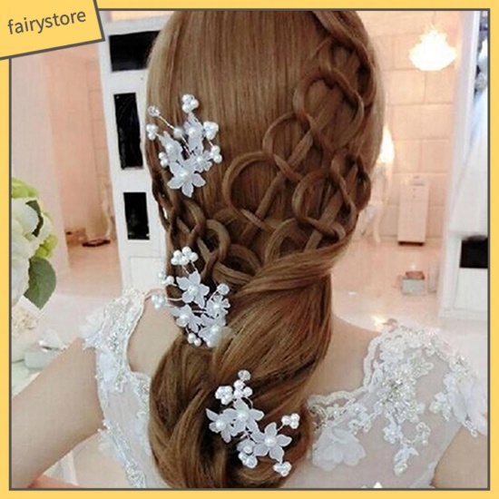 Kẹp tóc ngọc trai giả thanh lịch cho cô dâu