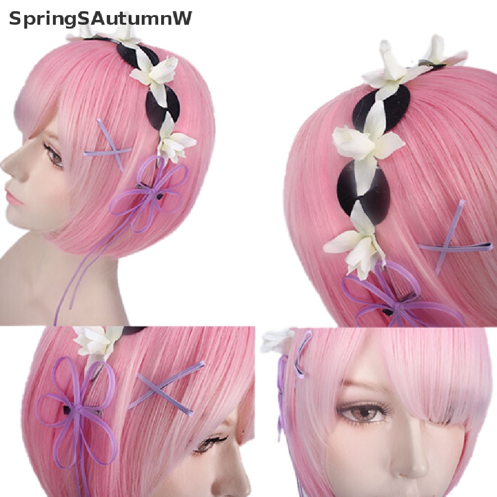 Bộ tóc giả hóa trang Hajimeru Isekai Seikatsu Rem màu xanh dương + hồng hàng mới