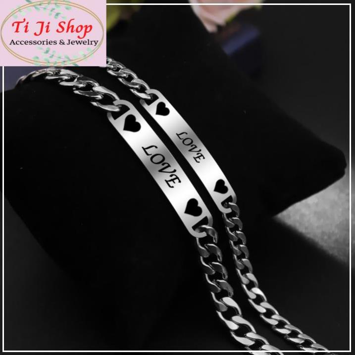 LẮC VÒNG TAY CẶP ĐÔI INOX CHỮ LOVE ĐẸP  KHÔNG ĐEN KHÔNG GỈ SÉT