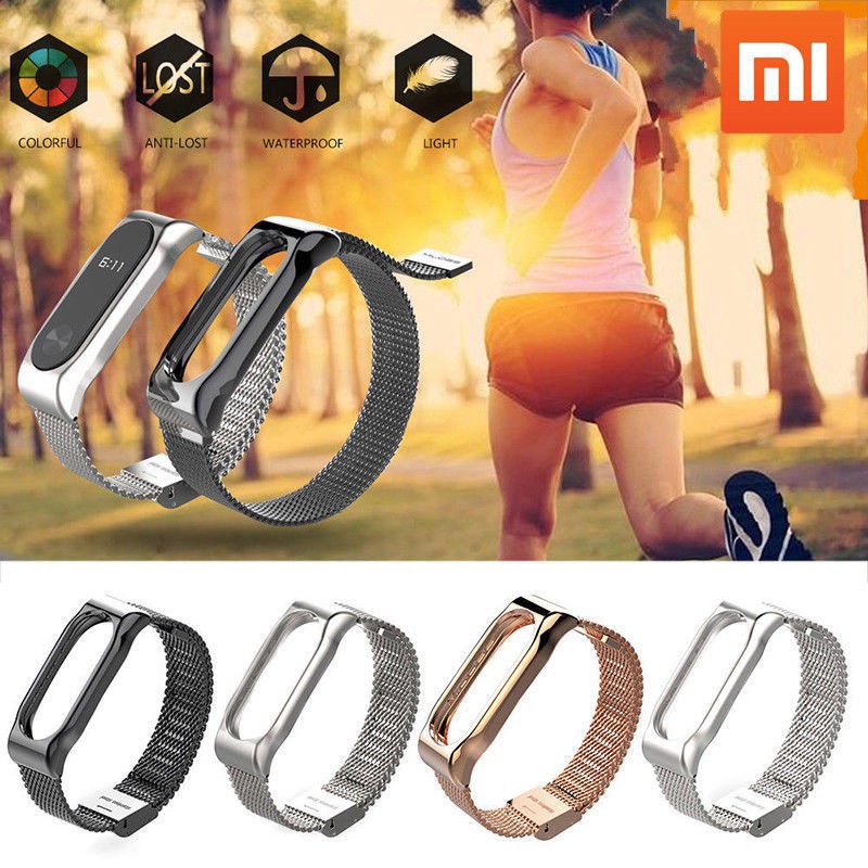 Dây đeo bằng thép không gỉ phụ kiện chuyên dụng cho Xiaomi Mi Band 2