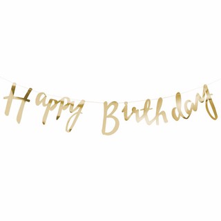 Dây chữ Happy Birthday ép kim vàng trang trí sinh nhật độc đáo