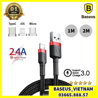 Cáp sạc nhanh Baseus truyền dữ liệu tốc độ cao dài 1M 2M Cafule Lightning/Micro/Type-C chính hãng bảo hành 12 tháng