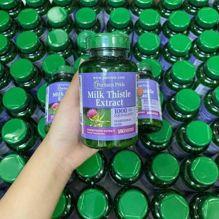 Thải độc gan, bổ gan, làm mát gan, tăng cường chức năng gan Milk Thistle Extract 1000mg -180 viên Puritan's Pride