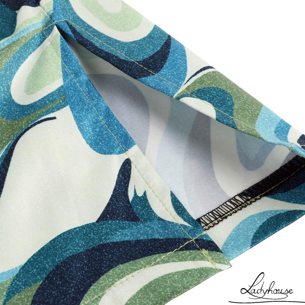 Chân Váy Ngắn Lưng Cao Xẻ Tà In Họa Tiết Trừu Tượng Thời Trang Cho Nữ