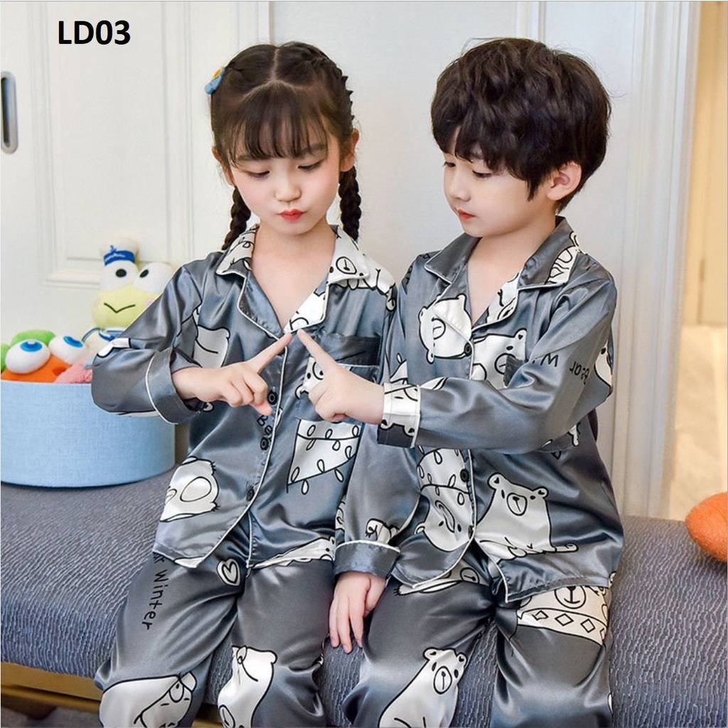 Đồ đồ trẻ con COCA KID cao cấp - bộ đồ pijama  cho bé chất lụa thoáng mát in hình cực đáng yêu Cho Bé Từ 8-39kg