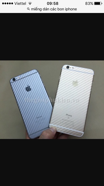 Dán Cacbon ip5/6/6plus/7/7plus  Mặt sau