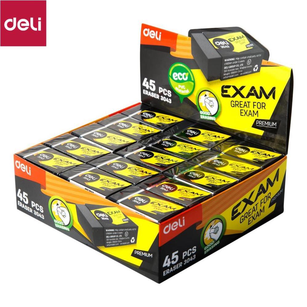 Tẩy 2B Deli, 40×22×12mm, Đen - 1 viên - E3043