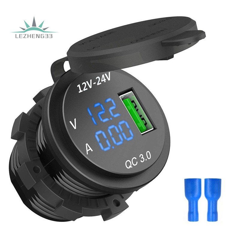 Cục Sạc Nhanh 12v/24v Cổng Usb 3.0 Có Đèn Led Cao Cấp Dành Cho Xe Hơi