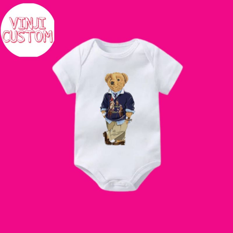 Bộ Áo Liền Quần Màu Đen In logo Chú Gấu TEDDY Cho Bé 0 1 2 3 4 5 6 7 8 9 10 11 12 Tháng 1 2 3 4 5 6 7 8 9 10 11 12 Tháng / Bé Trai / Bé Gái