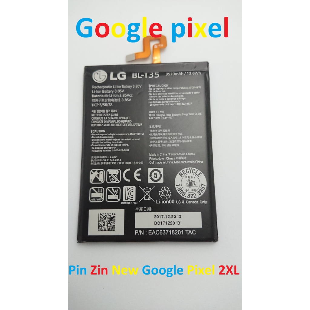 PIN ZIN NEW-ORIGINAL BATTERY GOOGLE PIXEL 2 XL : LG BL-T35