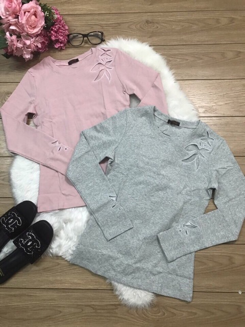 Áo thun cổ tròn tay dài đẹp y hình