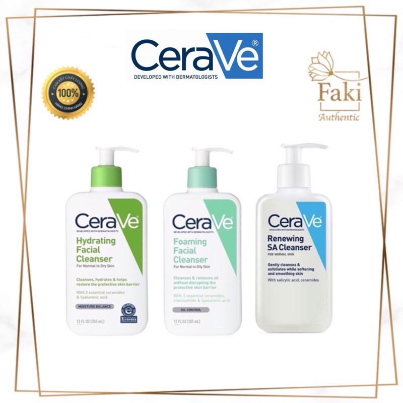 Sữa rửa mặt Cerave Facial Cleanser  87ml/88ml 355ml/ 236ml/237ml/473ml - Faki Authentic