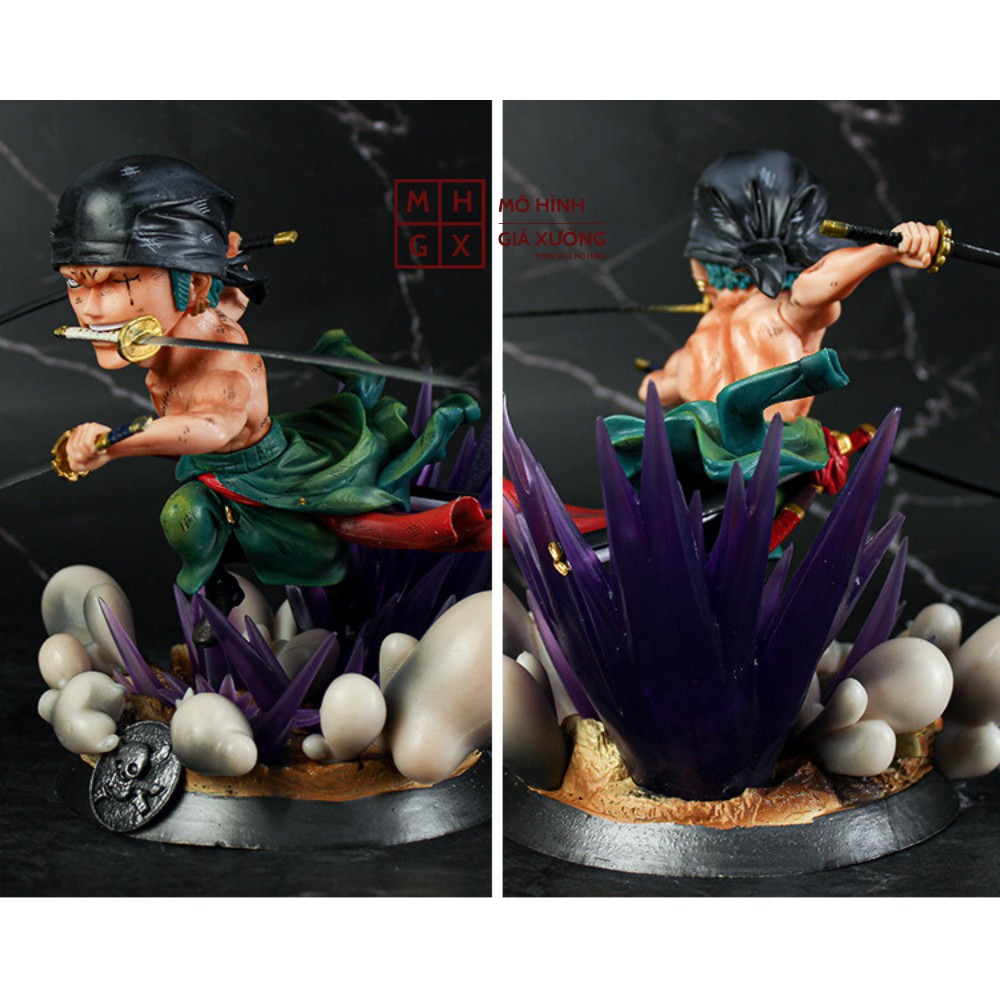 Mô hình Roronoa Zoro 3000 thế giới  trạng thái chiến đấu kèm hiệu ứng Cao 16cm  - Figure Tượng One Piece