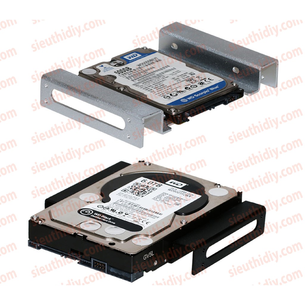 Khay chuyển nhôm cho ổ cứng ssd 2.5&quot;, hdd 3.5&quot; gắn chỗ DVD 5.25&quot;