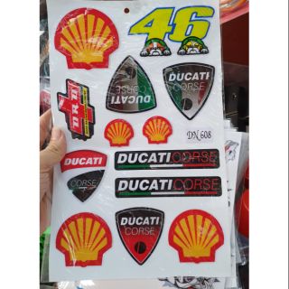Tem nổi dán xe máy logo shell 46 lớn