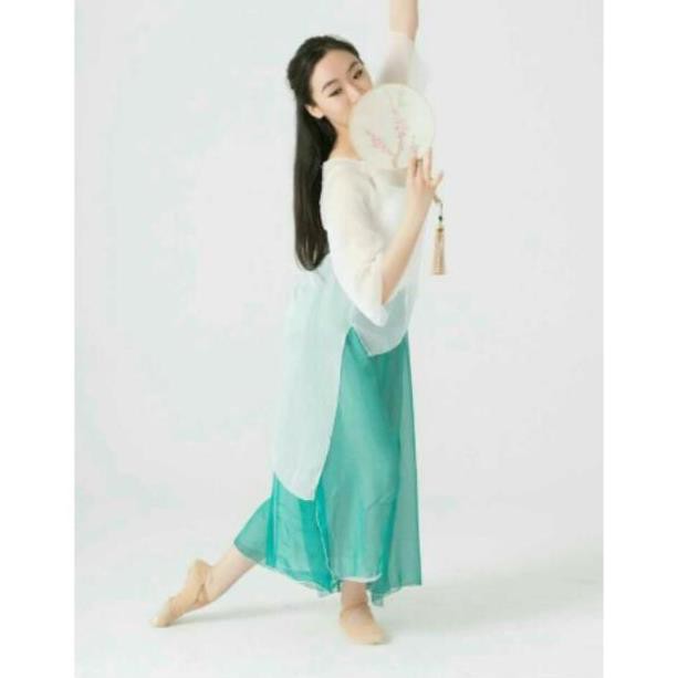 Áo voan vạt dài múa cổ trang Trung Quốc A82 - [ Đồ Múa Bảo Châu ORDER 15 Ngày ]