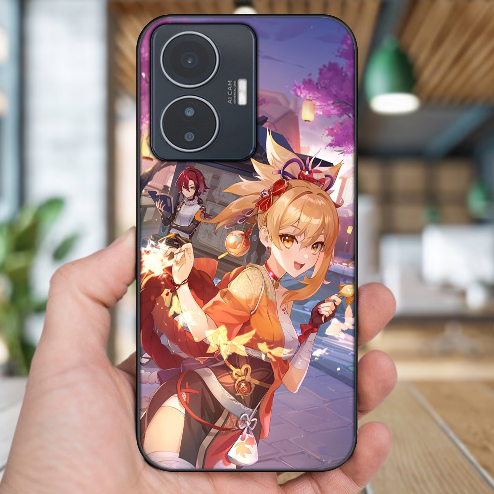 Ốp lưng Vivo Y55 2022 viền đen in hình Yoimiya Genshin Impact