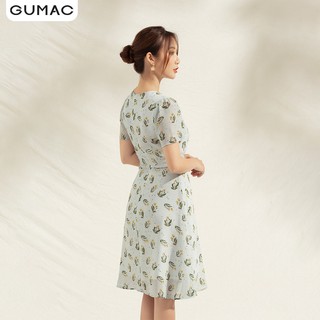 Đầm nữ họa tiết cổ V DA1107 GUMAC