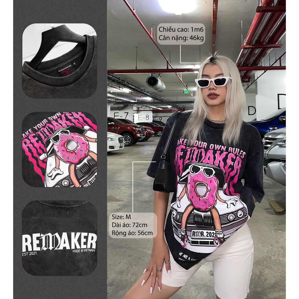 Áo Thun Unisex REMAKER Donumer Tee Oversize - Washed - Local Brand Chính Hãng