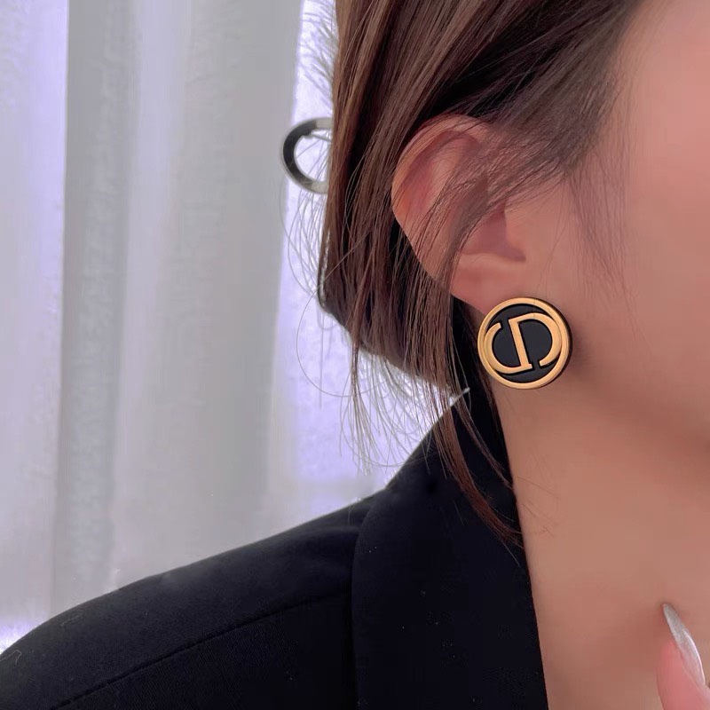 Khuyên tai CD tròn bông tai CD huy hiệu sang chảnh BT22