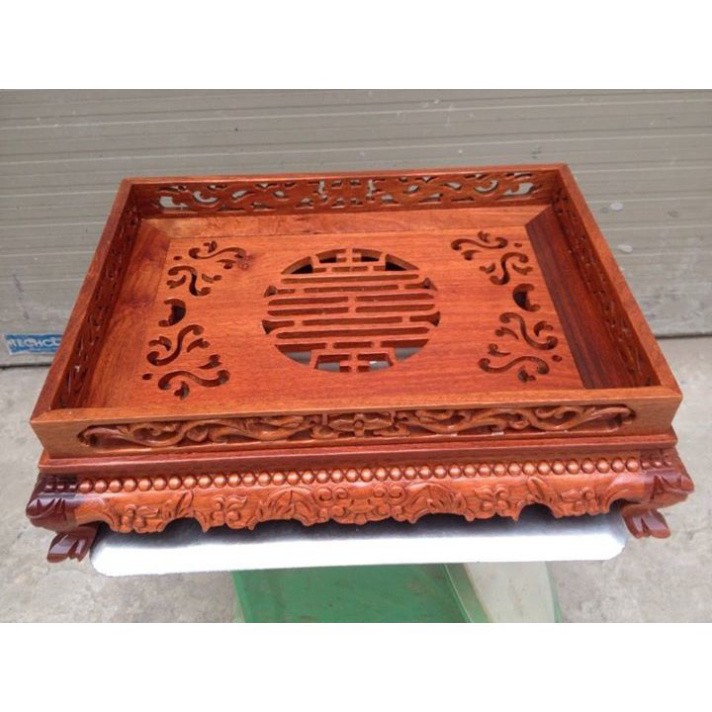 Khay ấm chén gỗ hương KT :DÀI 37 RỘNG 27 CM - ĐÚNG MẪU ĐÚNG GIÁ