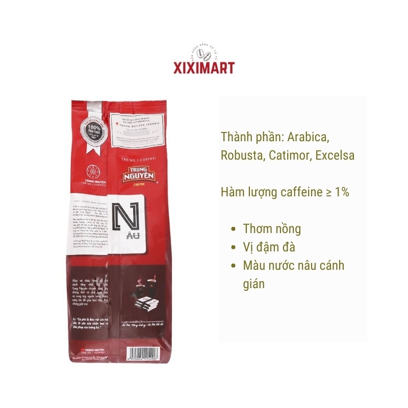 Cà phê rang xay Trung Nguyên chữ N Sức Sống Nâu pha phin – bịch 500gr Xiximart