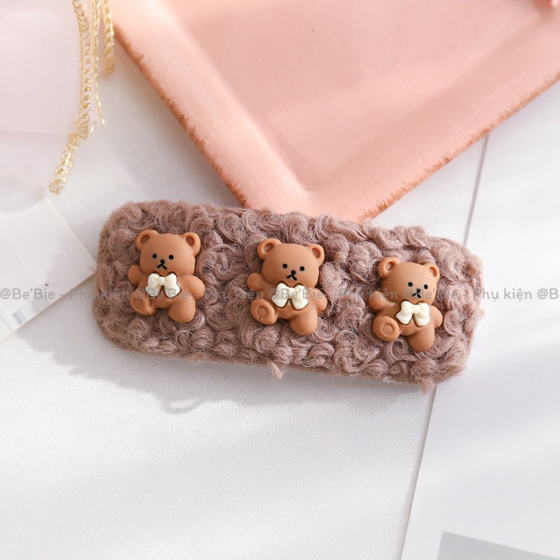 Gim kẹp hình gấu, thỏ len xoắn dễ thương BeBie - BP418