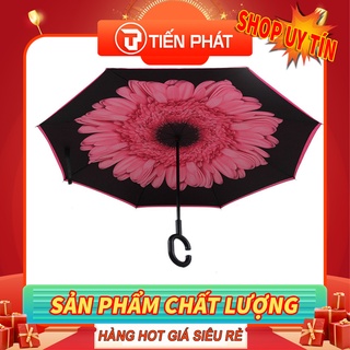 Dù gấp ngược 3D in hình hoa độc đáo