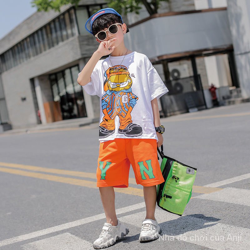 Bộ Đồ Cotton Ngắn Tay Phong Cách Hàn Quốc Thời Trang Mùa Hè 2021 Cho Nam