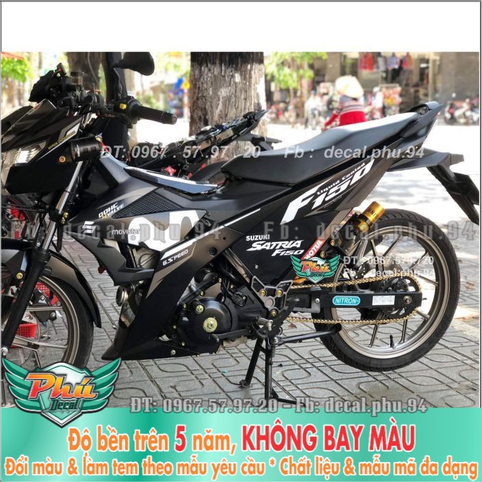 Tem rời Satria Movistar Đen nhám (H) -1