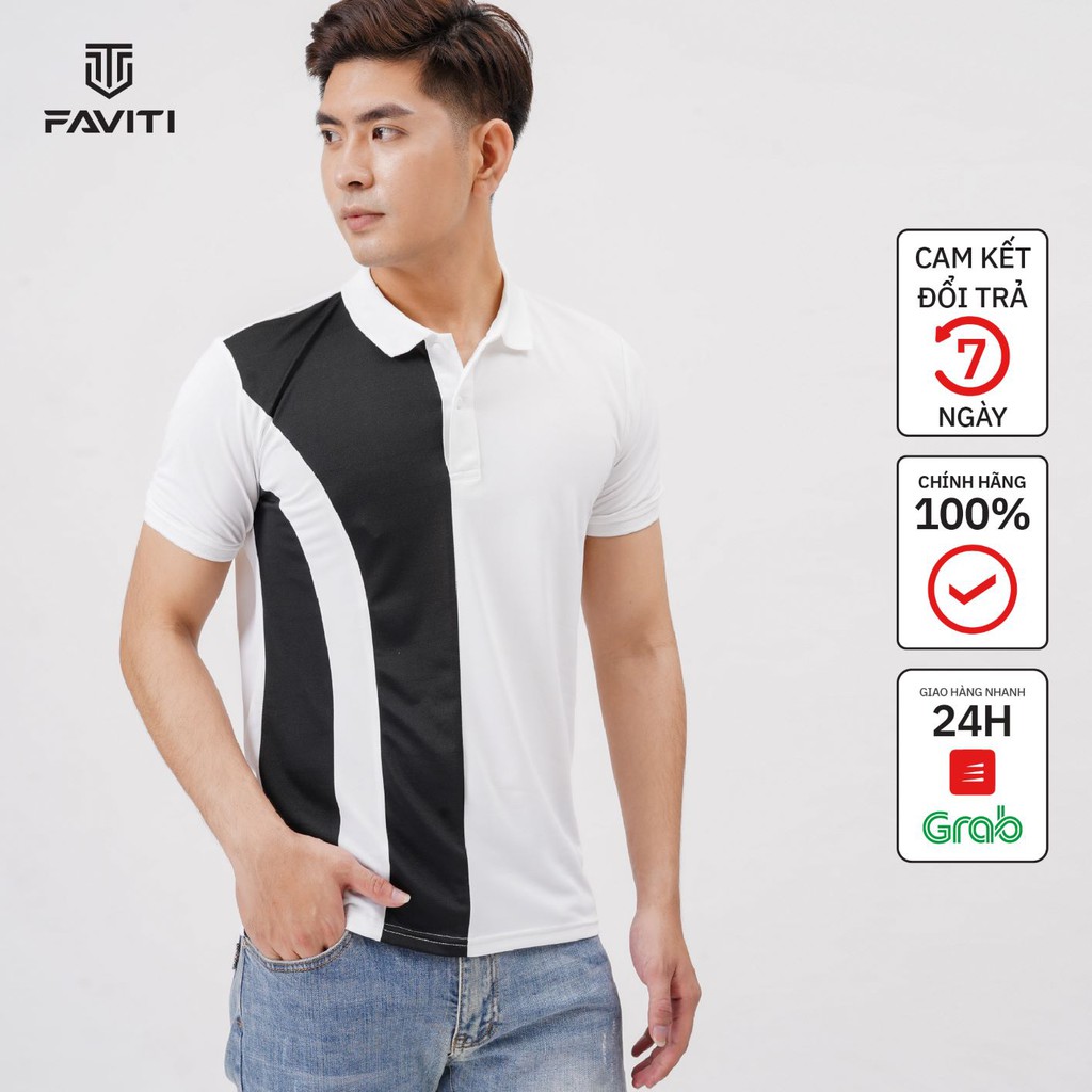 Áo Phông Nam có cổ bẻ đẹp tay ngắn Polo cao cấp Thun cotton FAVITI AT130