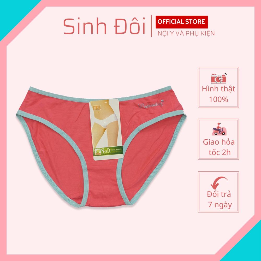Quần lót nữ cotton cao cấp trơn pha viền màu Viscose Soft lưng nhỏ mặc theo tuần mềm mại size thoáng mát dưới 60kg