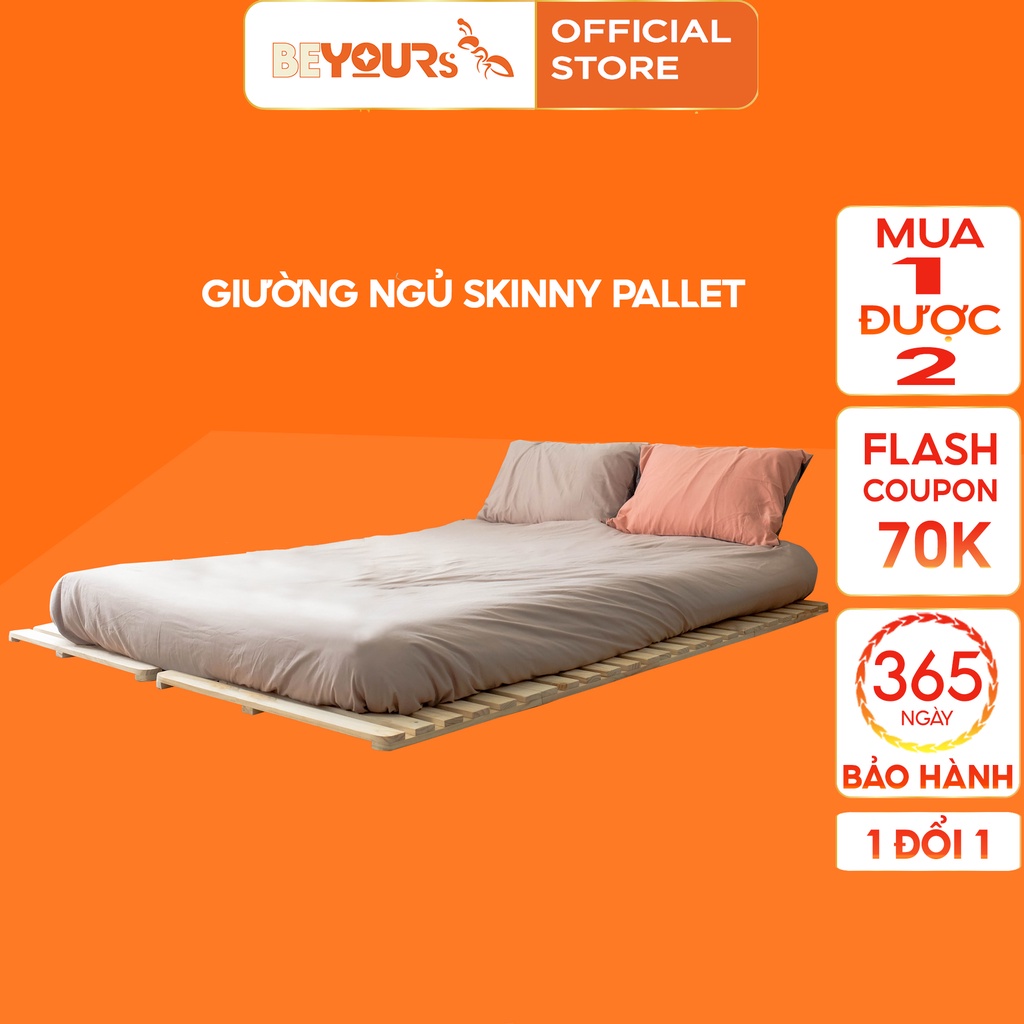 Giường Ngủ Pallet Gỗ Thông BEYOURs Skinny Gấp Xếp Gọn Thông Minh Kiểu Nội Thất Lắp Ráp