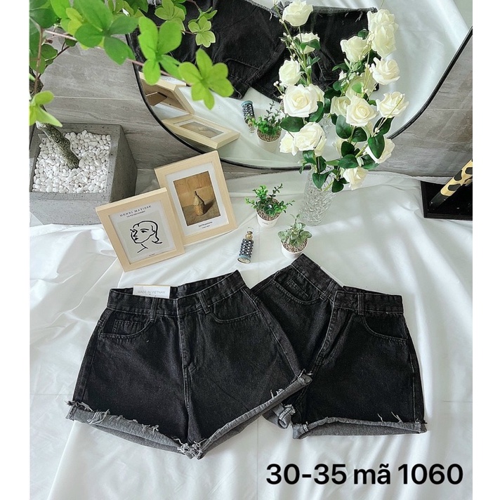 Quần Short Jean Nữ Bigsize Đến 80kg Lưng Cao Trơn Chất Jean Mềm Mịn Ms1060