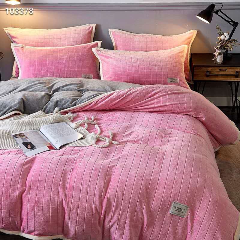 Bộ chăn ga gối nỉ nhung tăm cao cấp phối màu  sang chảnh, đủ siz 1m6 x 2m , 1m8 x 2m , 2m x 2m2 - loại 1