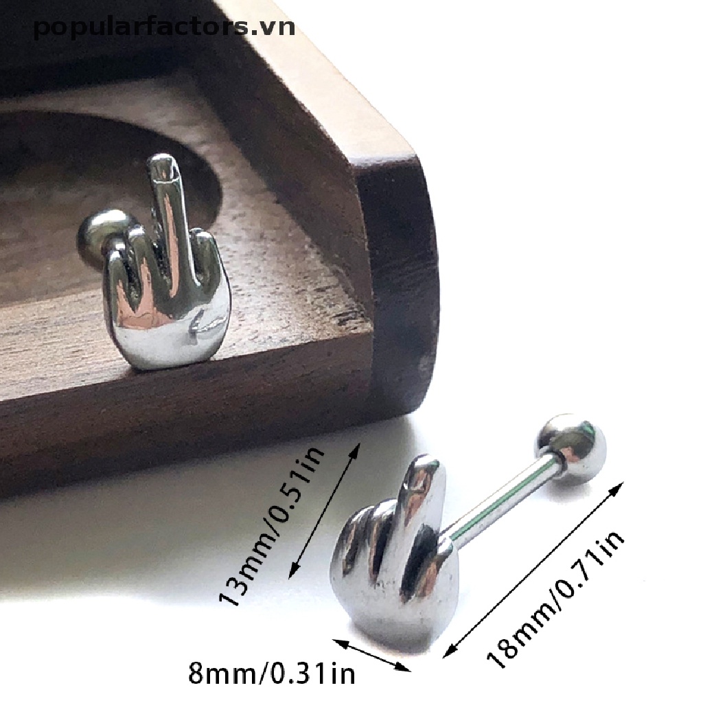 1 Khuyên Xỏ Lưỡi Bằng Thép Titan Cá Tính