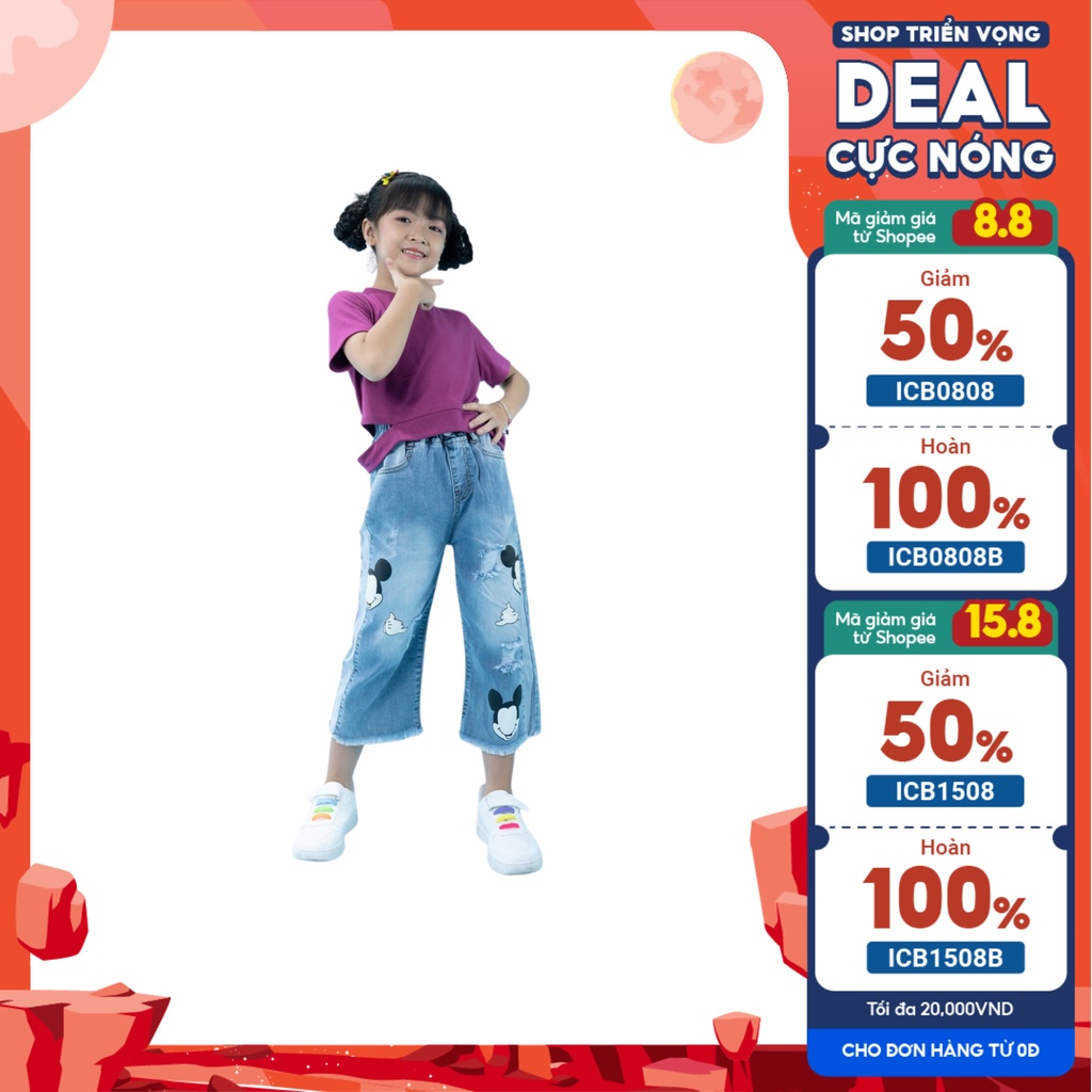 Quần Jeans Bé Gái Mickey