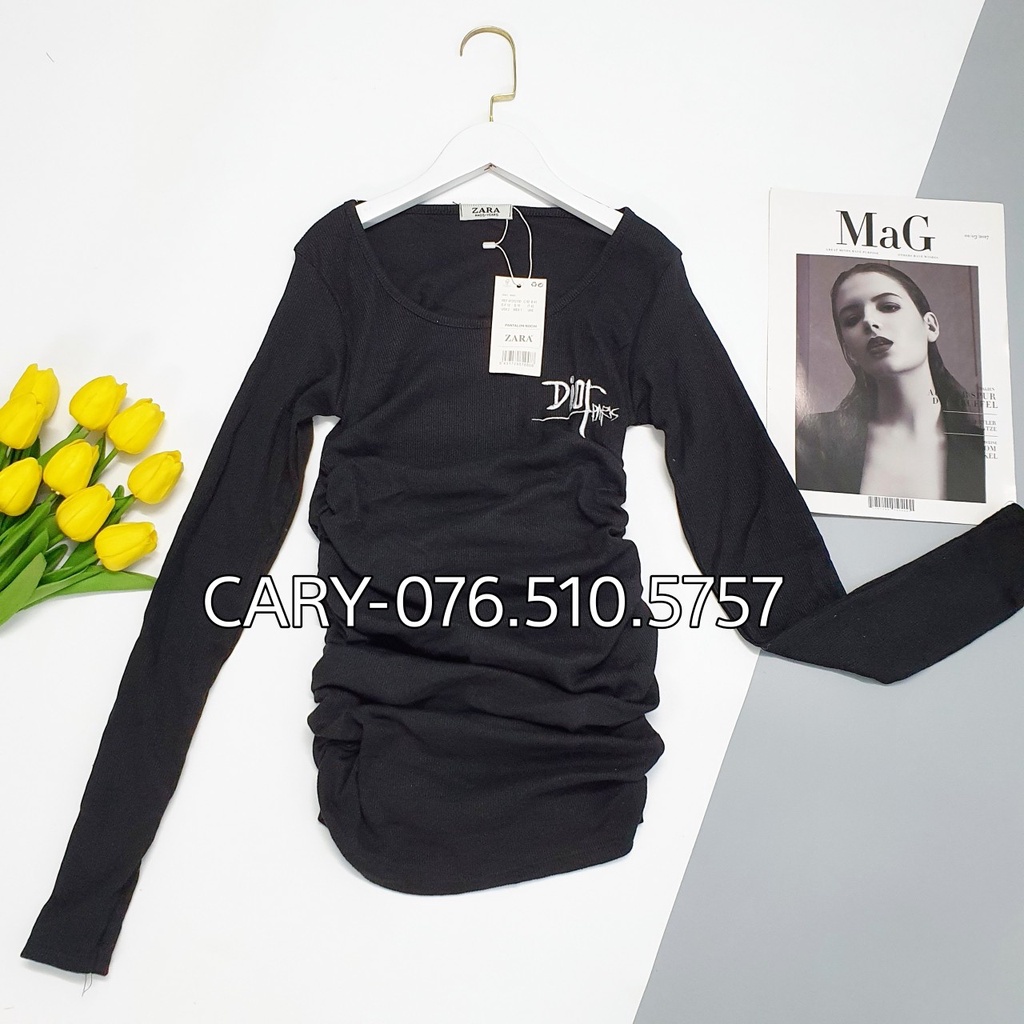 Đầm body cổ U nhún eo CARY chất thun gân tăm