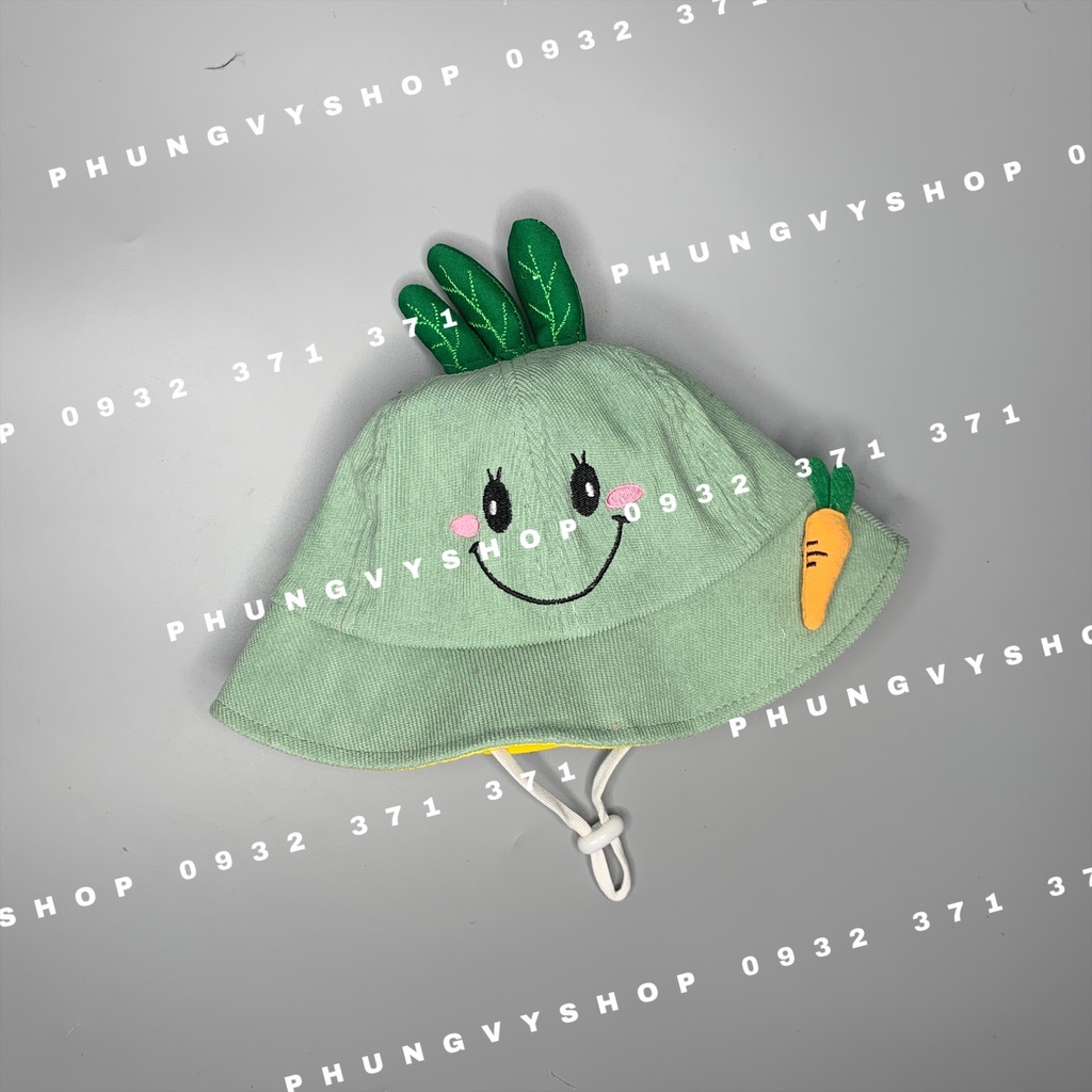 Bé 1- 2,5 Tuổi/ Vòng đầu 49cm- Mũ tai bèo vành cực dễ thương BO NHÍ CÀ CƯỜI- Nón bucket