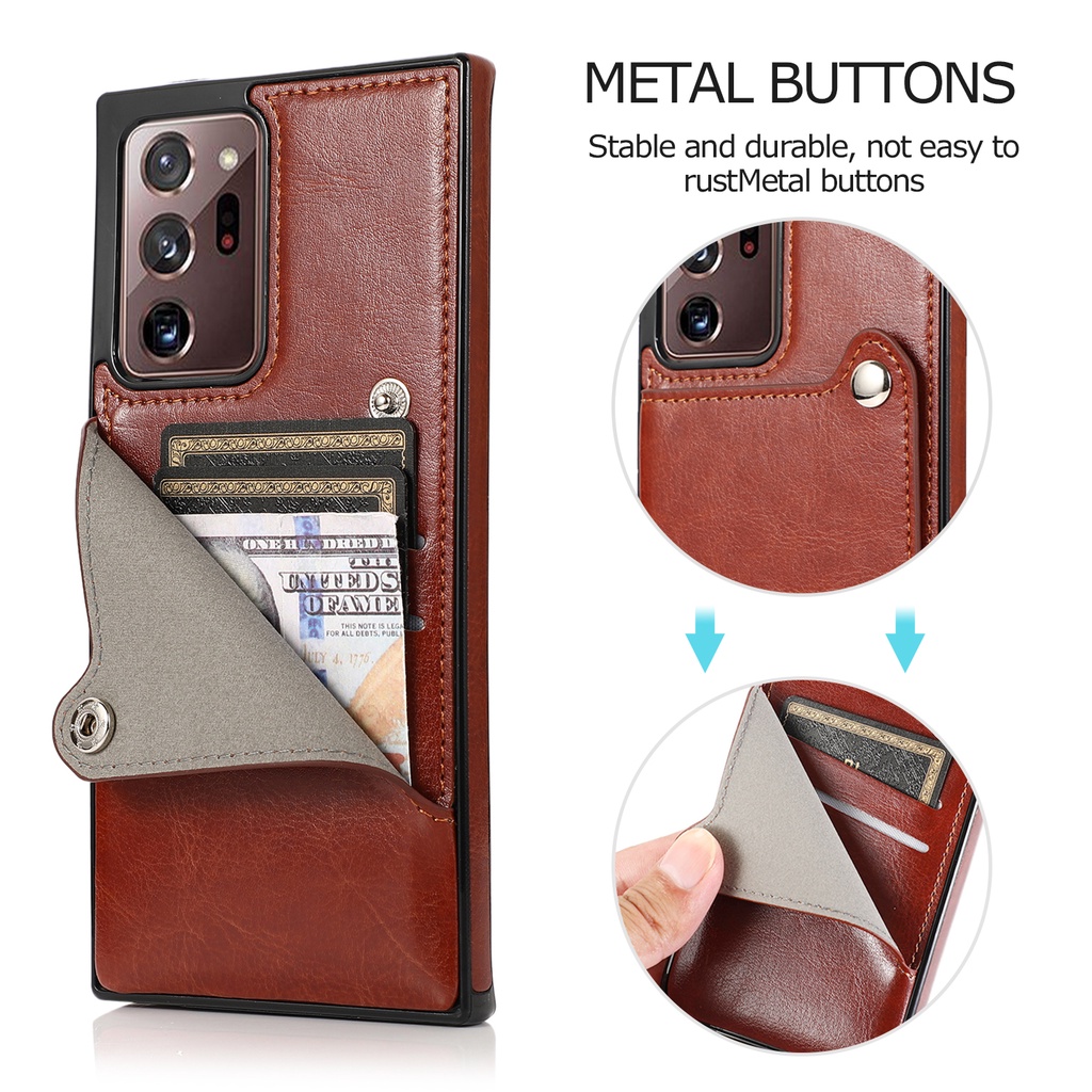 Bao Da PU Điện Thoại Nắp Lật Nam Châm Kiêm Ví Đựng Thẻ Samsung Galaxy Note 8 / Note 9 / Note 10 / Note 10 Plus / Note 20 / Note 20 Ultra Vỏ